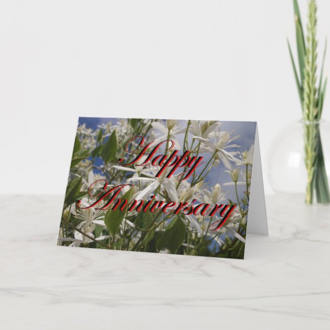 Carte de Joyeux Anniversaire Avec Fleurs (Devant)