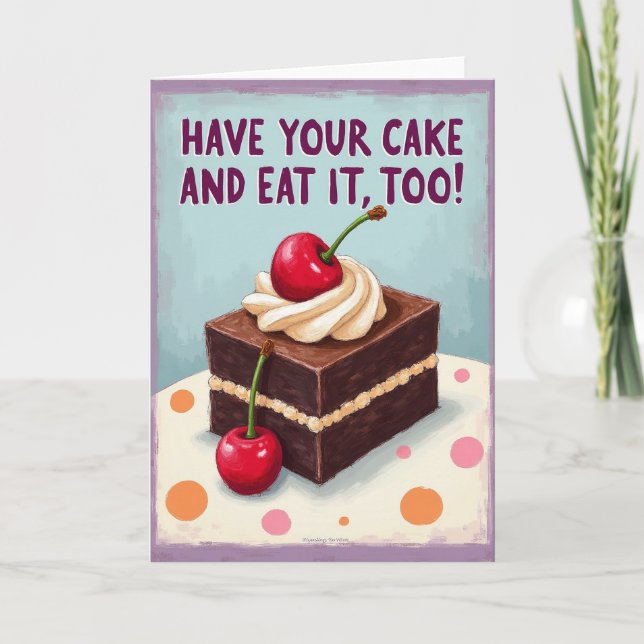 Carte de Joyeux Anniversaire avec Gâteau Superposé (Devant)