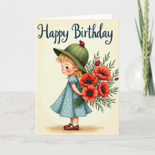 Carte de joyeux anniversaire avec illustration