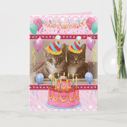 Carte De Joyeux Anniversaire Avec Les Chats Zazzle Fr