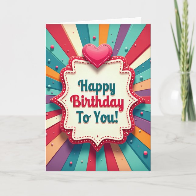 Carte de joyeux anniversaire avec plaque (Devant)