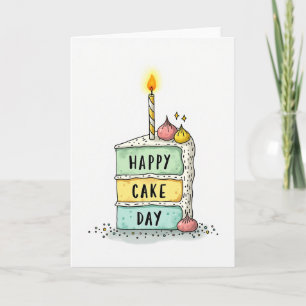 Carte de Joyeux Anniversaire avec Tranche de Gâtea