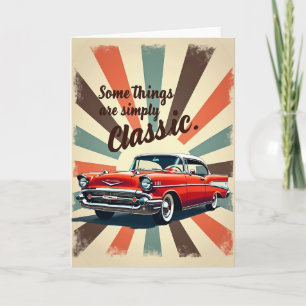 Carte de Joyeux Anniversaire avec Voiture Rouge