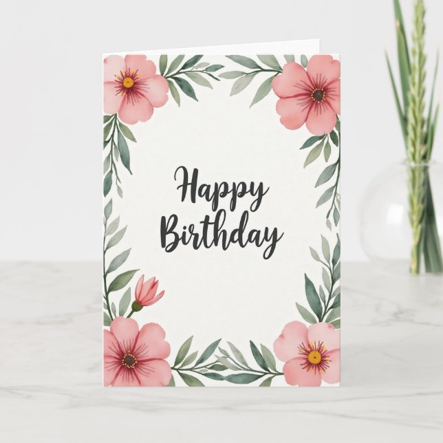 Carte de Joyeux Anniversaire Botanique (Devant)