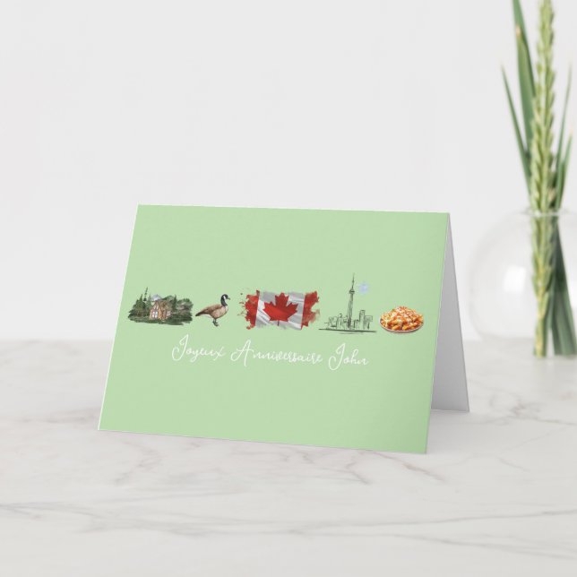 Carte de Joyeux Anniversaire Canadienne-Française, (Devant)
