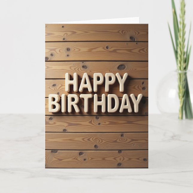 Carte de Joyeux Anniversaire Crème (Devant)