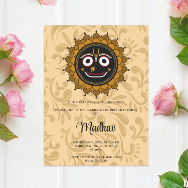 Carte de joyeux anniversaire Cute Krishna - Art de (Créateur téléchargé)