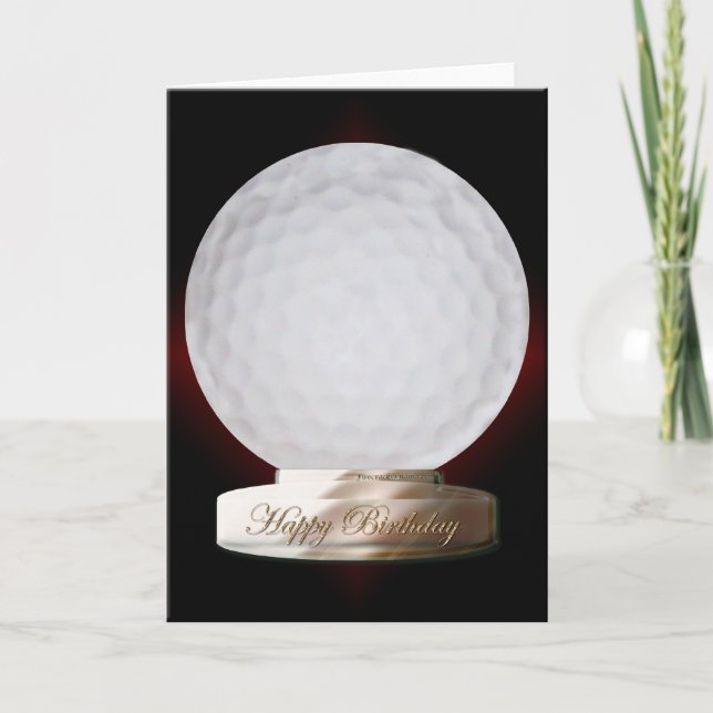 Carte de joyeux anniversaire de boule de golf (Devant)