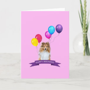Carte de joyeux anniversaire de chien de berger de