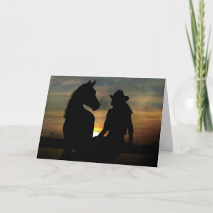 Carte de joyeux anniversaire de cow-girl et de