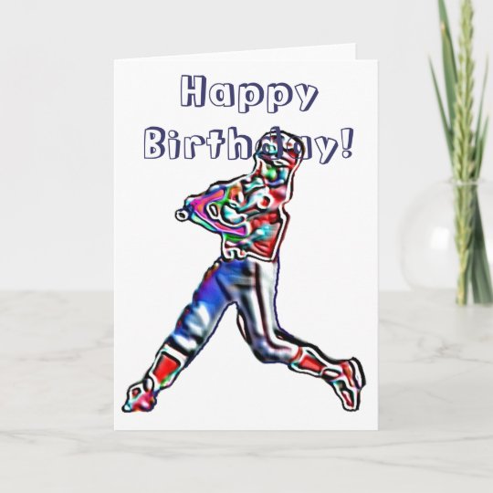 Carte De Joyeux Anniversaire De Joueur De Baseball Zazzle Fr