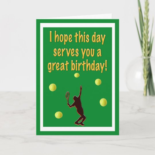 Carte De Joyeux Anniversaire De Joueur De Tennis Zazzle Fr