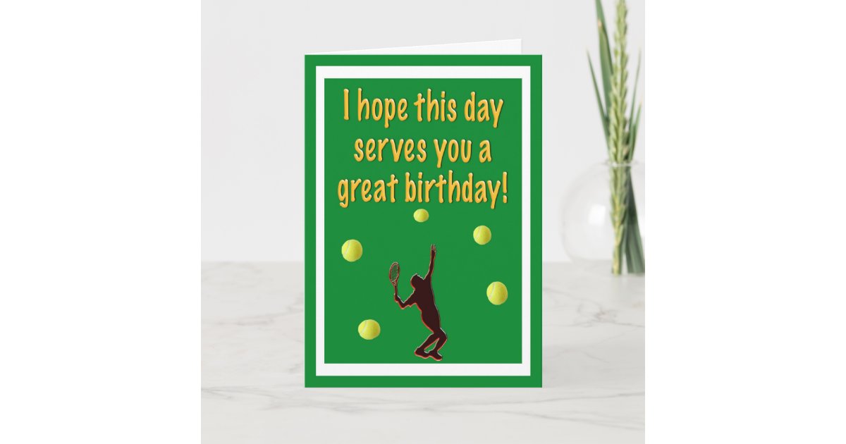 Carte De Joyeux Anniversaire De Joueur De Tennis Zazzle Fr Carte De Joyeux Anniversaire De Joueur De Tennis Zazzle Fr