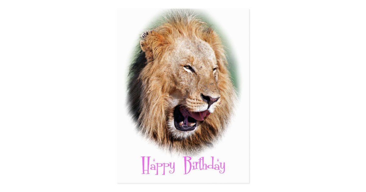 Carte De Joyeux Anniversaire De Lion De Sourire Zazzle Fr