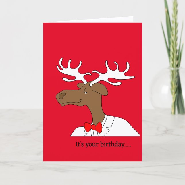 Carte de joyeux anniversaire de l'orignal (Devant)