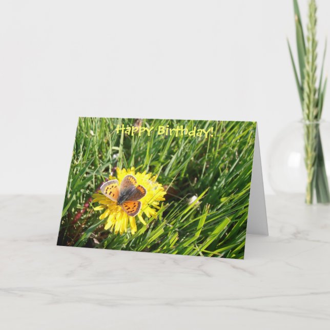 Carte de "joyeux anniversaire" de papillon d'en (Devant)