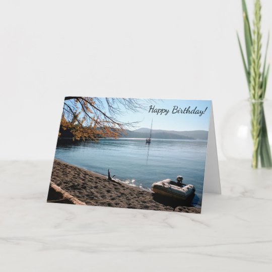 Carte De Joyeux Anniversaire De Plage De Voilier