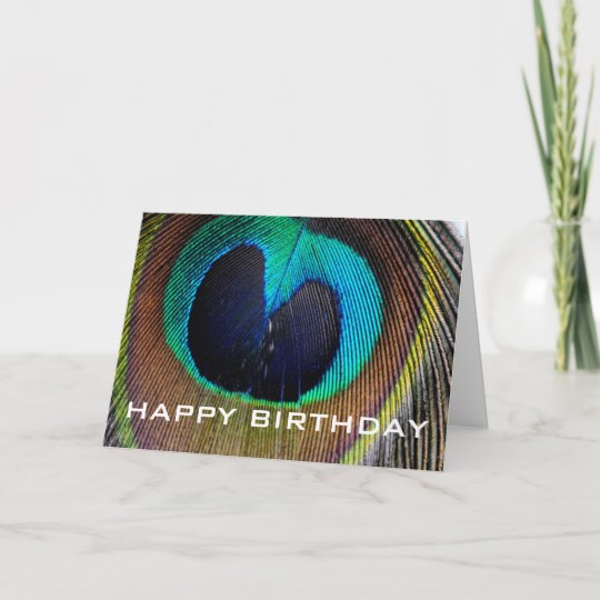 Carte De Joyeux Anniversaire De Plume De Paon Zazzle Fr