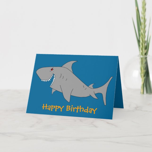 Carte de joyeux anniversaire de requin (Devant)