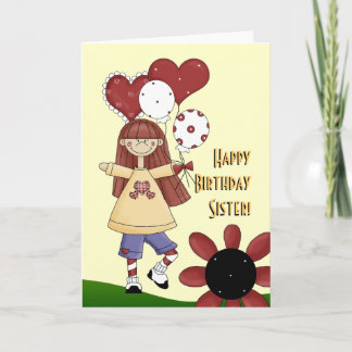 Carte de joyeux anniversaire de soeur