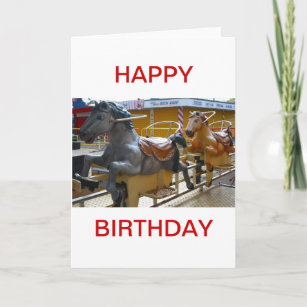 Carte de joyeux anniversaire de tour de cheval de