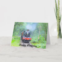 Carte de joyeux anniversaire de train de vapeur