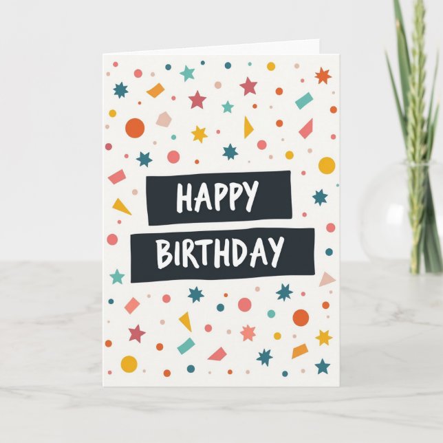 Carte de joyeux anniversaire dessinée à la main (Devant)