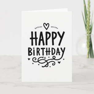Carte de joyeux anniversaire dessinée à la main