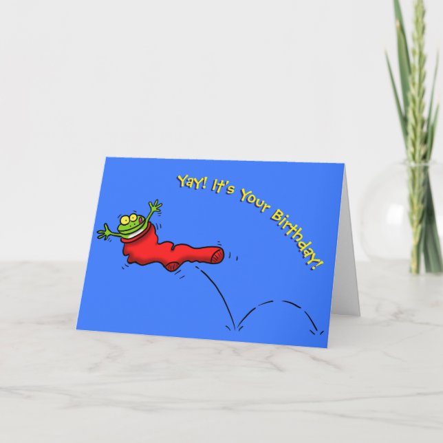 Carte de joyeux anniversaire drôle de grenouille h (Devant)