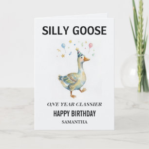 Carte de Joyeux Anniversaire Drôle en Aquarelle Si