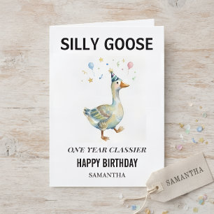 Carte de Joyeux Anniversaire Drôle en Aquarelle Si