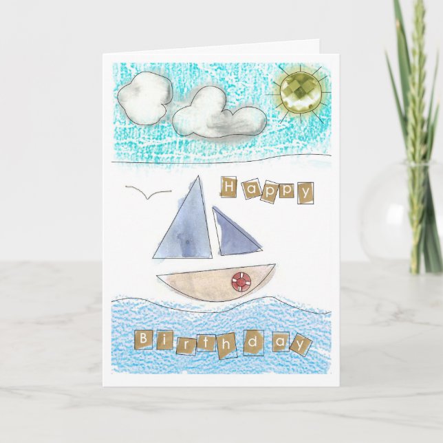 Carte de joyeux anniversaire du bord de la mer du (Devant)