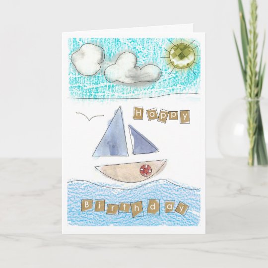 Carte De Joyeux Anniversaire Du Bord De La Mer Du Zazzle Fr