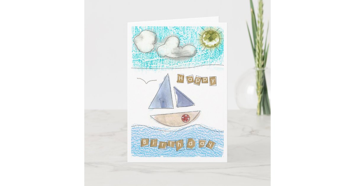 Carte De Joyeux Anniversaire Du Bord De La Mer Du Zazzle Fr