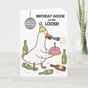 Carte de Joyeux Anniversaire d'une Oie en Liberté 