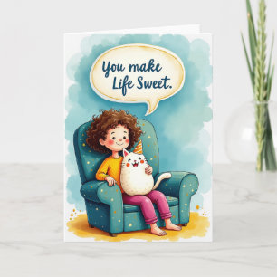 Carte de Joyeux Anniversaire Enfant Chat