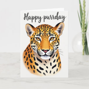 Carte de Joyeux Anniversaire Félin Tacheté