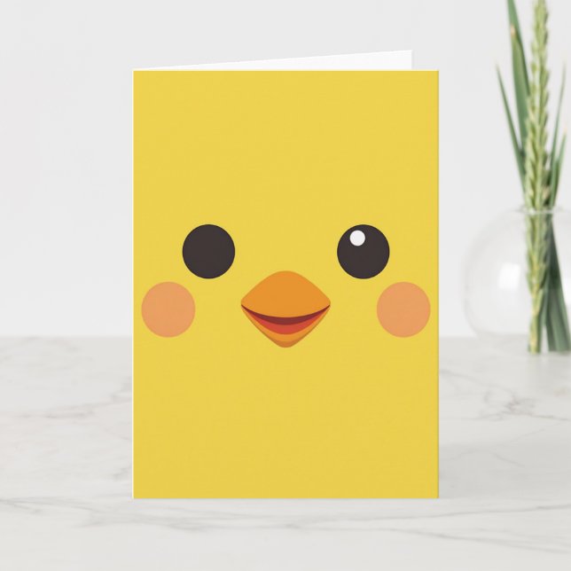 Carte de joyeux anniversaire jaune poussin mignon (Devant)