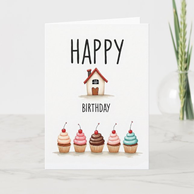 Carte de Joyeux Anniversaire Maison (Devant)