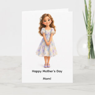 Carte de Joyeux Anniversaire Maman avec Fille de D