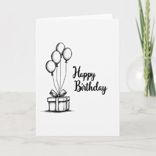 Carte de joyeux anniversaire monochrome