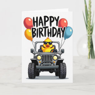 Carte de Joyeux Anniversaire Oiseau Camion