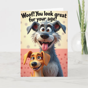 Carte de joyeux anniversaire pour chien joueur
