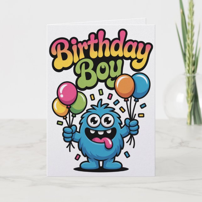 Carte de joyeux anniversaire pour garçon avec un m (Devant)