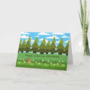 Carte de joyeux anniversaire pour maman avec un mi