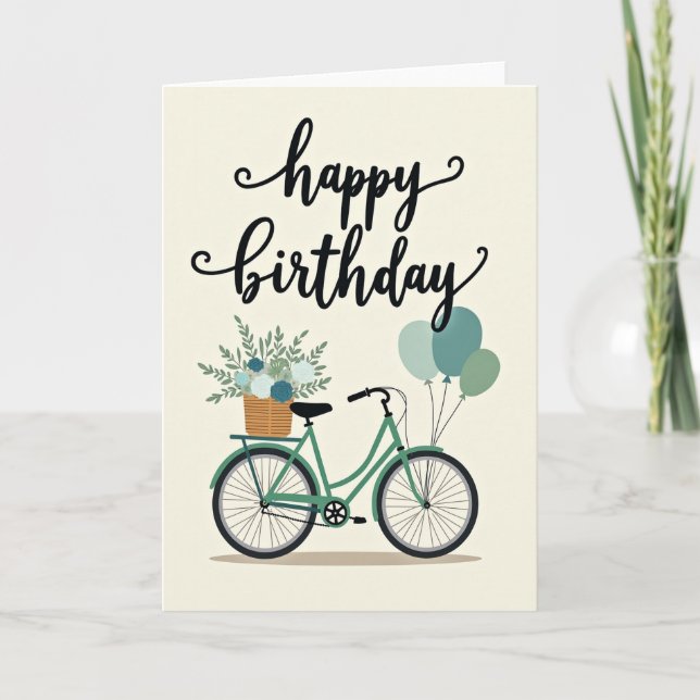 Carte de joyeux anniversaire pour vélo (Devant)