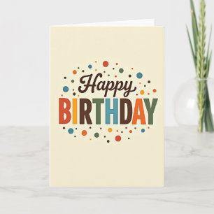 Carte de joyeux anniversaire rétro