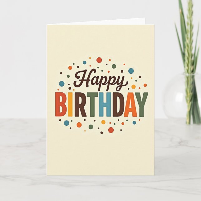 Carte de joyeux anniversaire rétro (Devant)