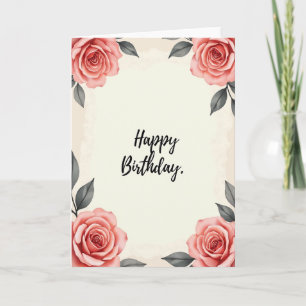 Carte de joyeux anniversaire Rose