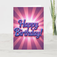 Carte de Joyeux Anniversaire Script Lumineux